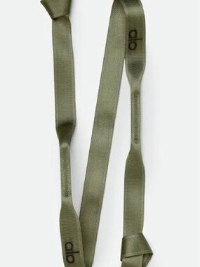 Alo Yoga Olive Green Strap / Tie Belt Logo Detail NEW WITH TAGS